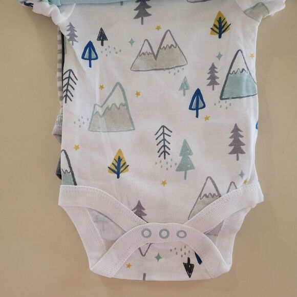 Cloud Island™ Blue Adventure Short Sleeve Bodysuit 4pk Newborn - Picture 4 of 12